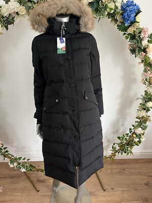 JOULES Cotsland Coat Size 10 Grey Longline Padded Puffa Puffer Parka Hybrid Coat