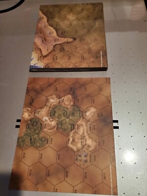 Battletech 2 double-sided thick cardboard playing hex maps OOP