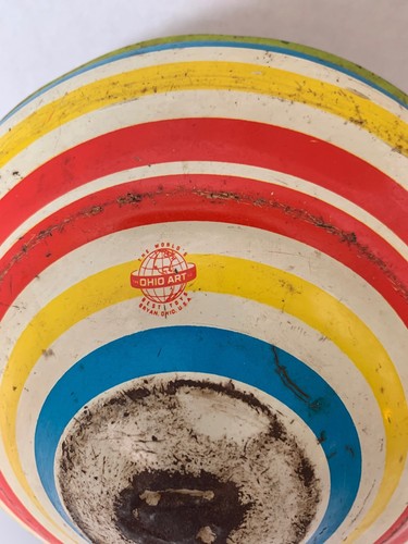 Spinning Top Vintage Ohio Art Tin Litho 