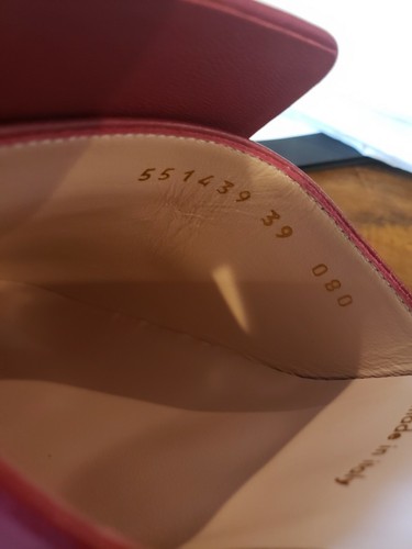 Pre-owned Gucci Nwb  Women's Leather Shoes Malaga Kid With Gg Logo Red  39 Us 9