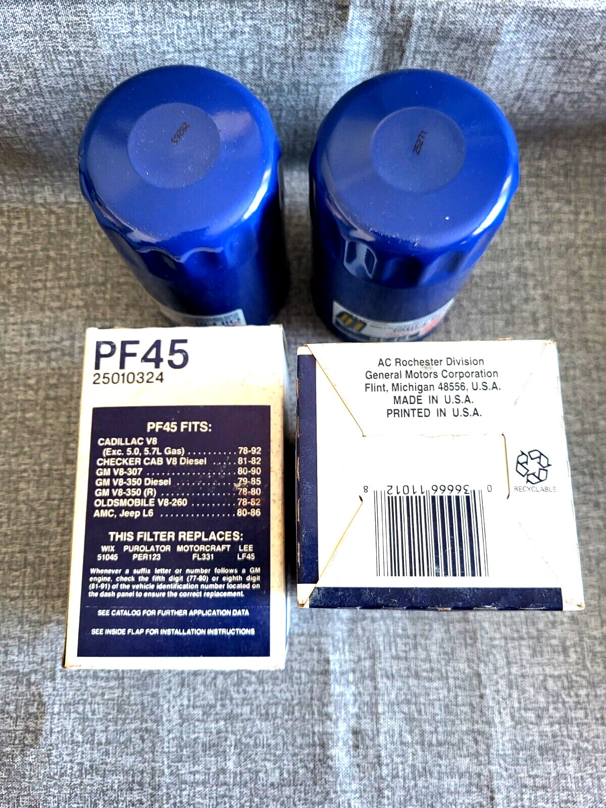 AC Oil Filter PF45 Cadillac Seville Olds Diesel V8 70s 80s Set of 2