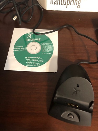 Handspring Visor Deluxe PDA w/ Cover, USB Cradle, CD, Stylus, Black Case, Manual