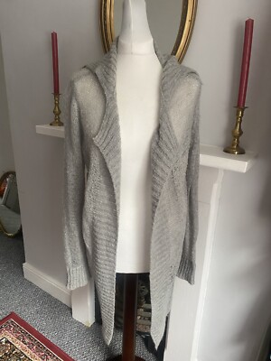 SISLEY GREY MOHAIR WATERFALL CARDIGAN SIZE M