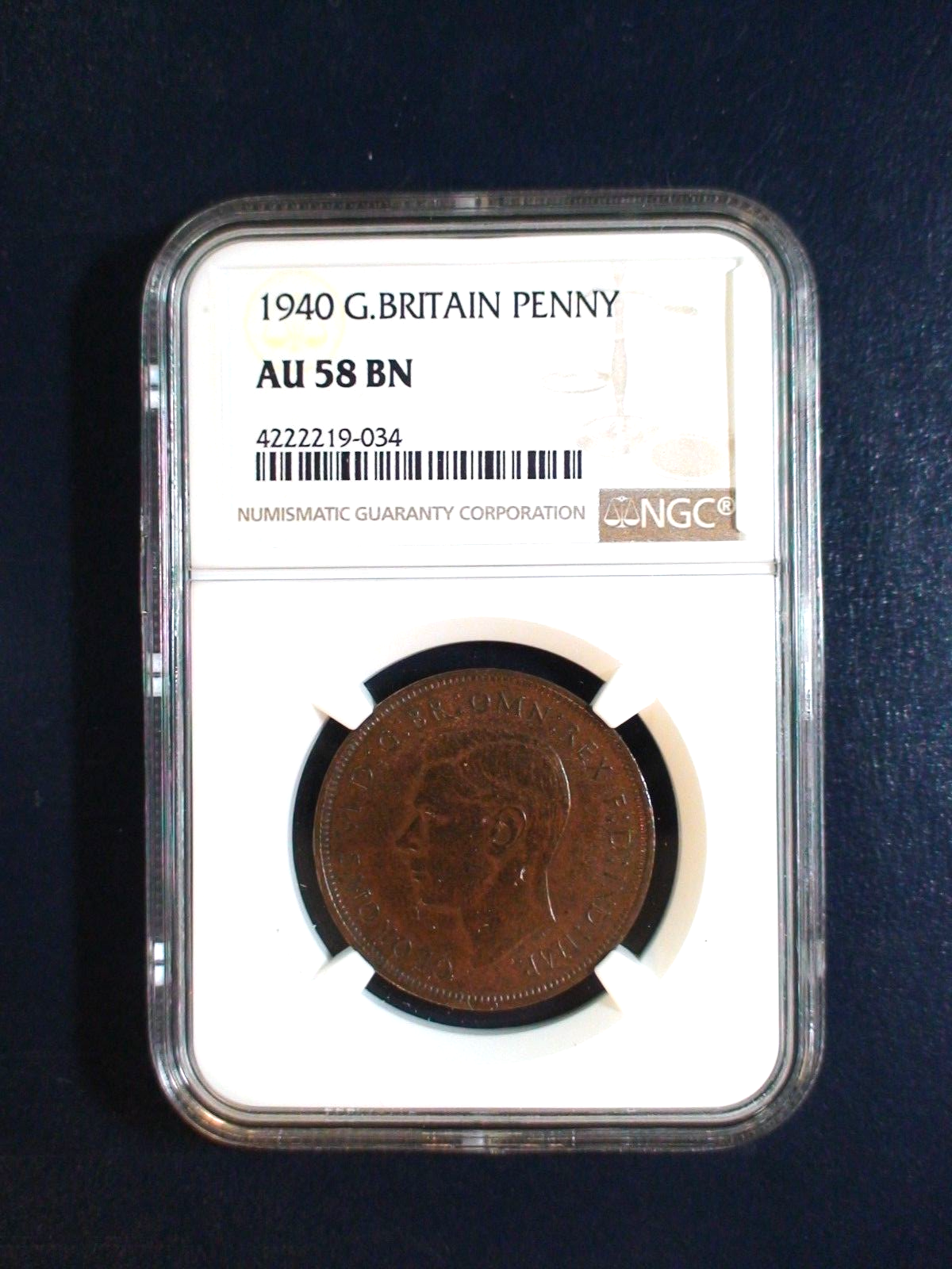 1940 Great Britain Penny NGC AU58 BN 1P Coin PRICED TO SELL!