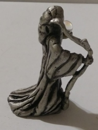 Vintage Pewter Sunglo Designs 1991 Designer Series Grim Reaper Crystal Ball