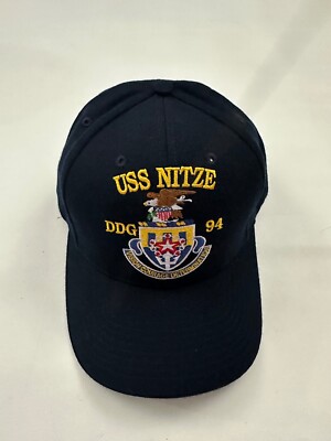 New The Corps USS Nitze DDG 94 Logo Blue Baseball Cap Hat One Size