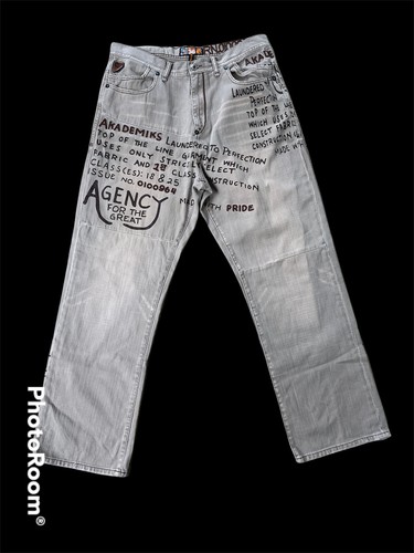 Akademiks Jeanius Society 36 x 33 Blue Jeans loose baggy straight