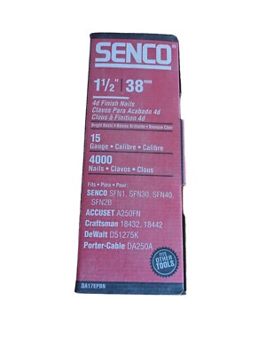 SENCO DA17EPBN Angled Finish Nail15ga,1-1/2 In & 3000+Cnt Missing Some (19T447) 