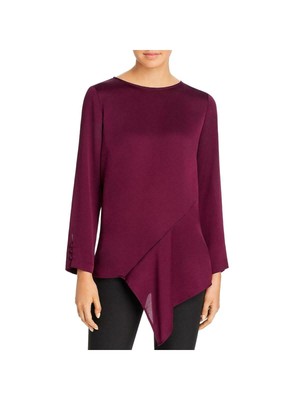 VINCE CAMUTO Женский бордовый вечерний платок с длинным рукавом Top XS
