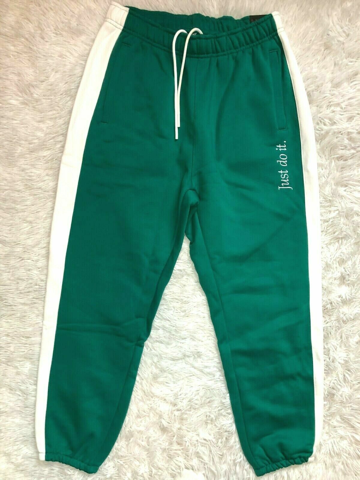 Nike Men's NSW Sportswear JDI Heavyweight Pants Green White Nike Men's NSW Sportswear JDI Heavyweight Pants Green White