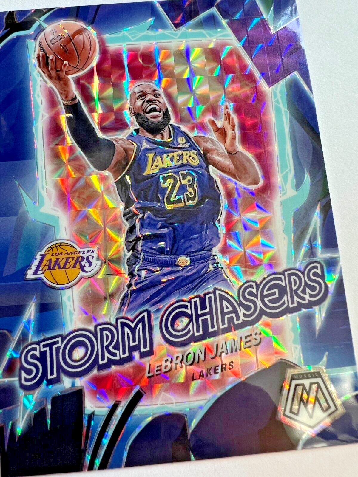 2023-24 Panini Mosaic LeBron James #11 Storm Chasers Lakers Case