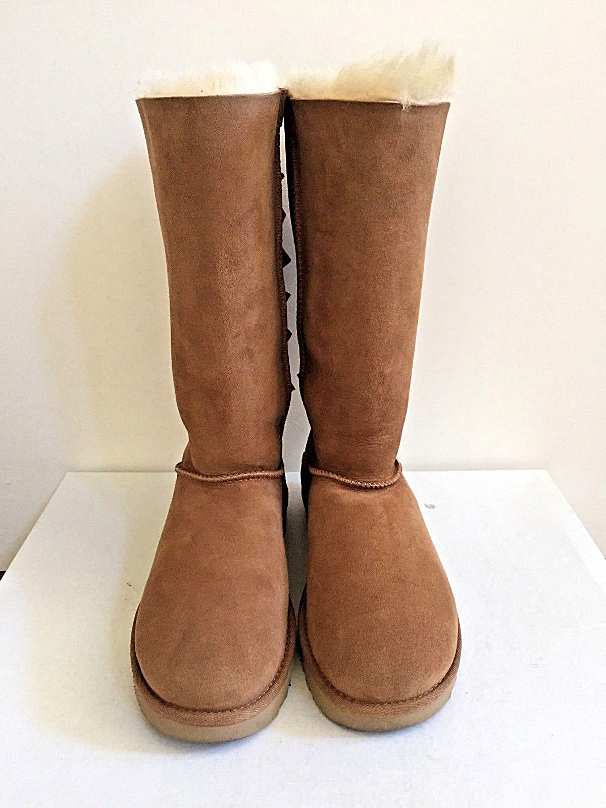 Pre-owned Ugg Bailey Bow Ii Tall Triplet Chestnut Water Resistant Usa 9 / Eu 40 / Uk 7.5 In Brown