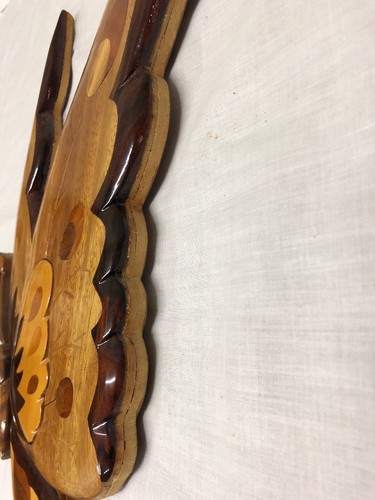 Intrasia butterfly Wood Wall Hanging 11”w x 17”h