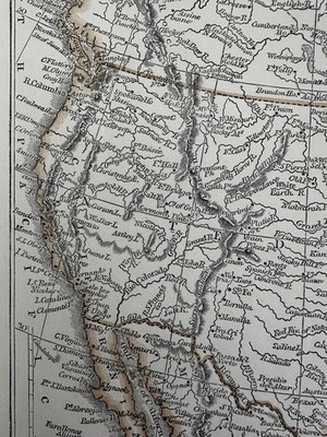 North America United States Mexico Canada 1850 cerographic color map