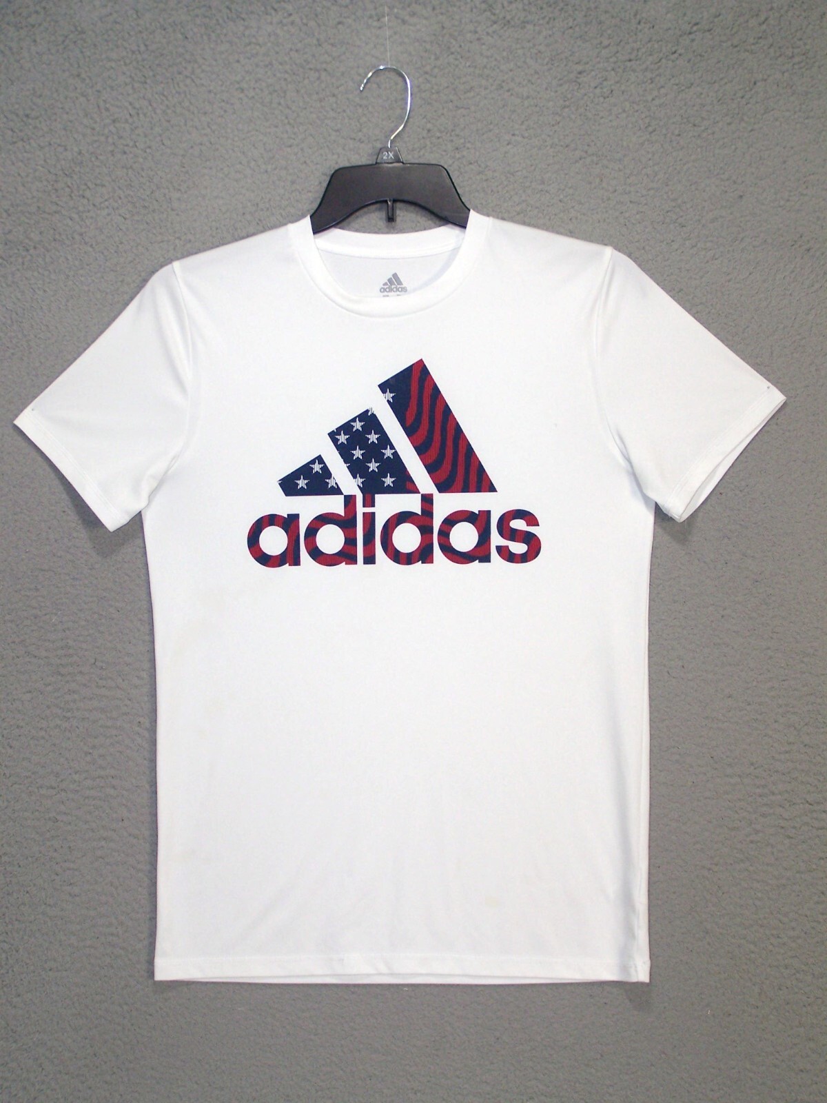 Adidas Shirt Youth XL (18/20) White Graphic Trefoil Short