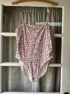 Old Navy Floral Bodysuit size medium Red floral tank top bodysuit NWOT