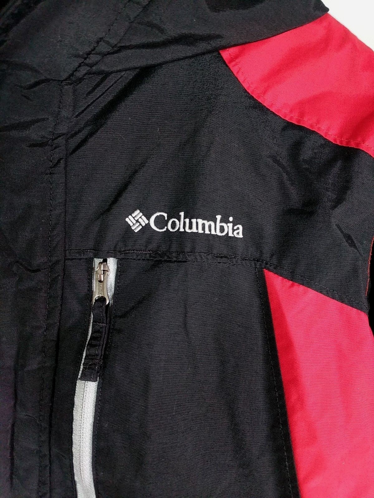 Columbia Interchange Jacket Boys Size 18 20 Red Black Soft Shell Zip Windbreaker