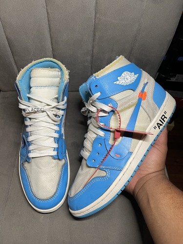 靴 Nike Air Jordan 1 offwhite Jordan 1 Retro High Off-White University Blue Men's - AQ0818