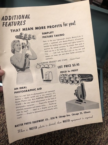 Vintage Master Photo Portable Movie & Camera Lights 4 Bulb Working Photography