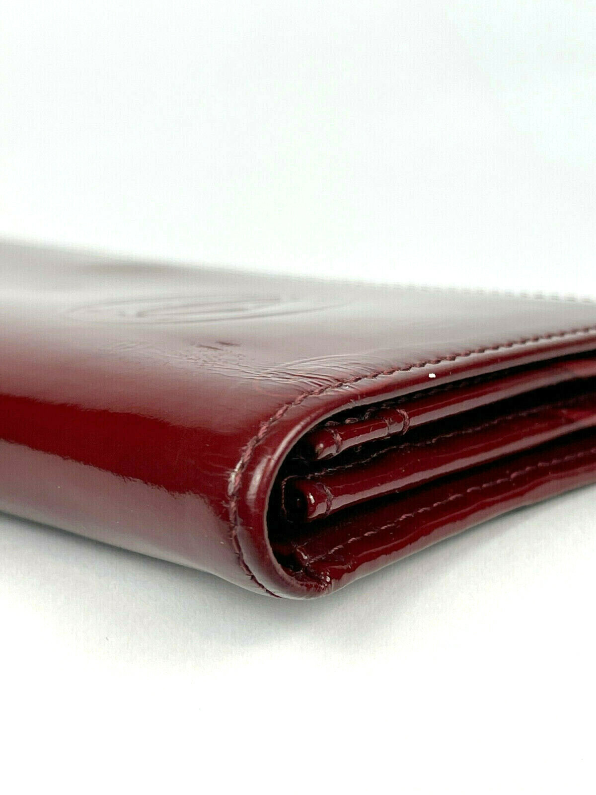 Authentic CARTIER Happy Birthday Wine Red Patent Leather Womens