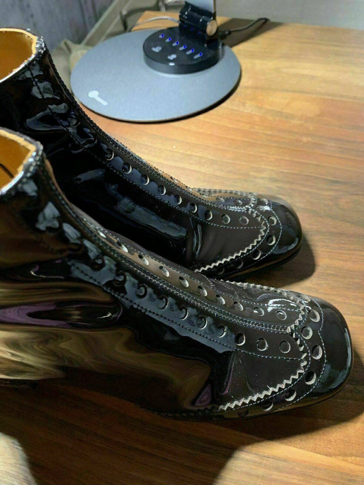 Pre-owned Chloé Chloe Perry Ankle Brogue Boots Iconic Shoes Booties 37.5 In Brown