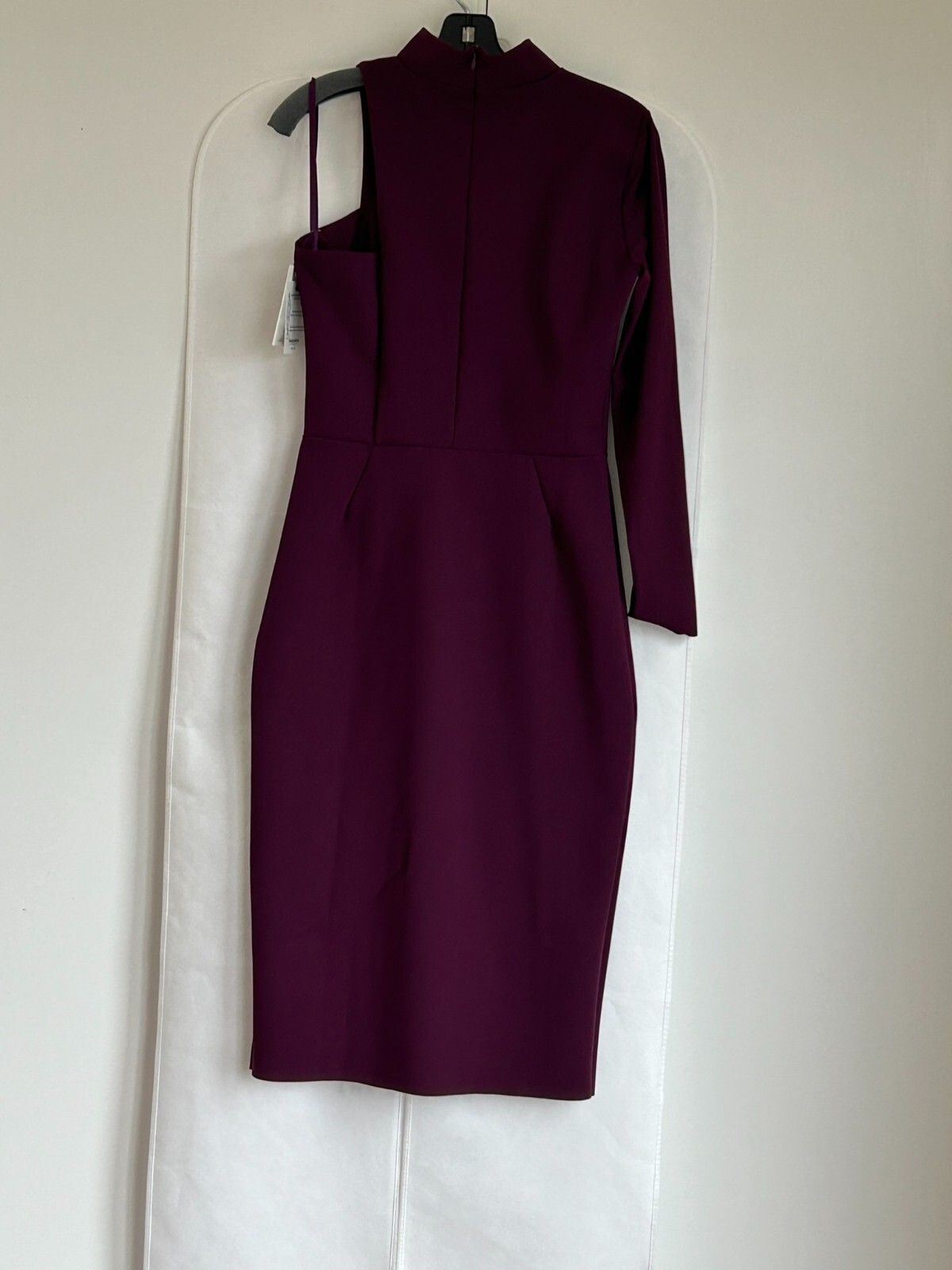 Pre-owned Chiara Boni Eitel Zp High-neck One-sleeve Dress 10u.s. Barolo Msrp$750 In Red