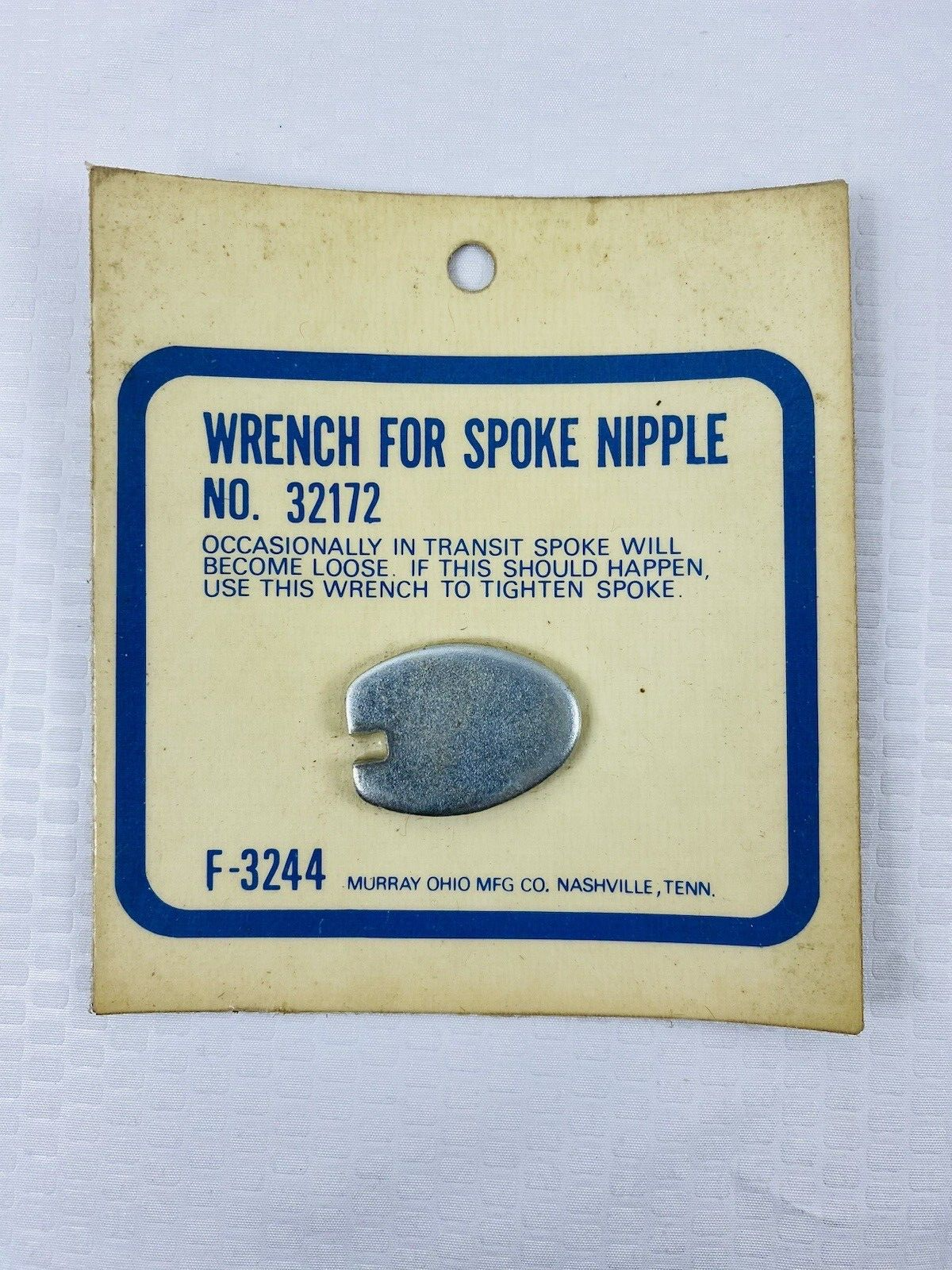 N_O様 New Bicycle WRENCH FOR SPOKE NIPPLE NO 32172 F-3244 Murray Ohio