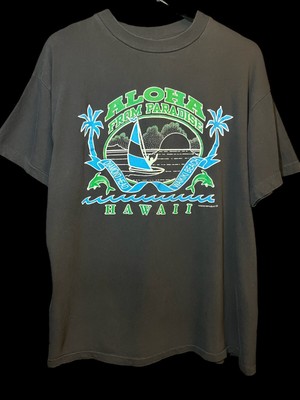 VINTAGE Hawaii Waikiki Beach T-Shirt 90s Single-Stitch Diamond Head XL
