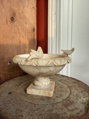 Vintage Alabaster Bird Bath