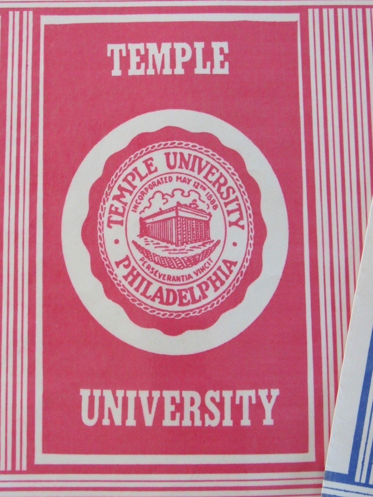 3 Vtg 1970s COLLEGE School Book Covers ORIG PKG TEMPLE Penn State UNIV of PA