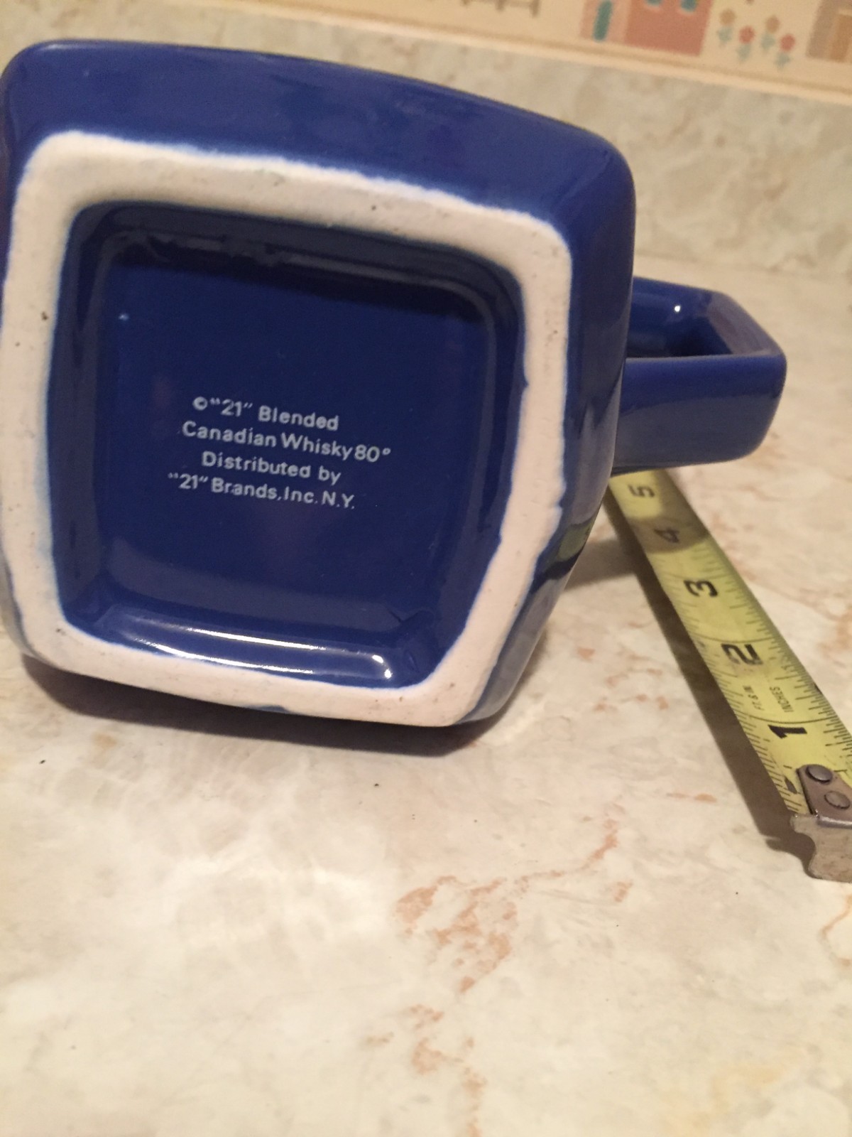 Vintage Canadian R & R Whiskey Pitcher Blue Tote 1 Quart Size