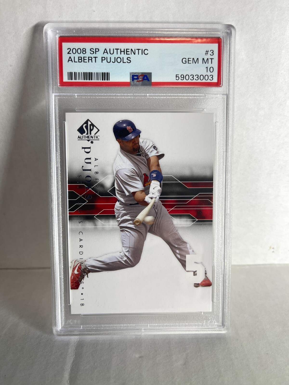 2008 SP Authentic Albert Pujols St Louis Cardinals Card #3