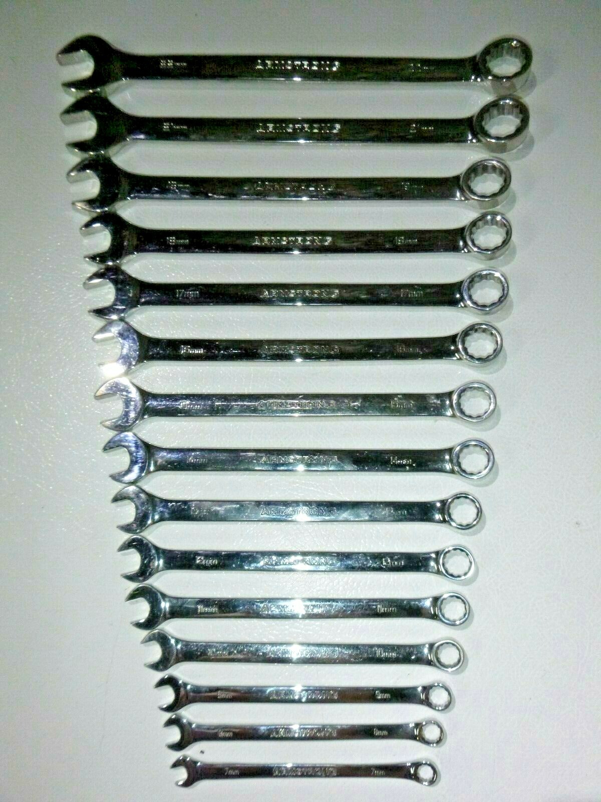 Armstrong Tools Usa 15pc Metric Combination Wrench Set 719mm & 2122mm