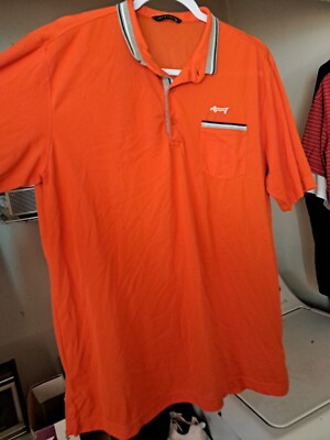 Louis Castel Women Orange Short Sleeve Sheer Golf Shirt Size 105 US M