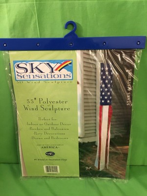 Sky Sensations 3D Wind Sculpture, stars and stripes 55'' Flag, America, free ship