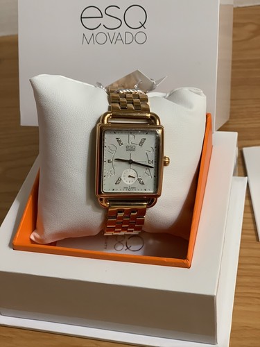 Pre-owned Esq Movado Brand  Women's Origin Rose Gold Mop Diamond Dial Watch 07101416