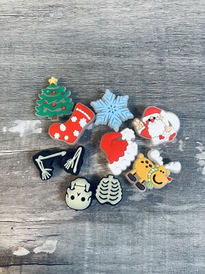 10 Christmas And Halloween Croc Charms 