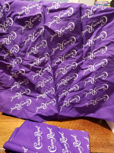 2 PURPLE WHITE CROWN ROYAL 100% Cotton Hanky BIKER BANDANA HANDKERCHIEF 21