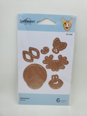 Spellbinders  Die Cut Emboss Reindeer Christmas 5 Dies New S3-358