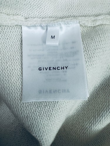 Pre-owned Givenchy $1585  Cold Shoulder Intarsia Wool Cashmere Blend Sweater White Red M