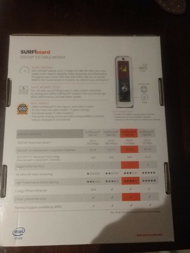 Arris SURFboard SB6190 Gigabit Ethernet Cable Modem - 1.4 Gbps - Fast / Gigabit