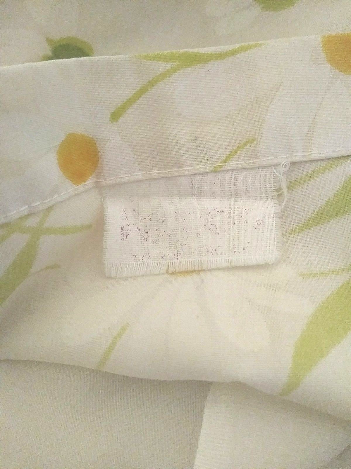 Vintage Morgan Jones Twin Flat Sheet Daisy Cream Green Crafts Fabric Daisies