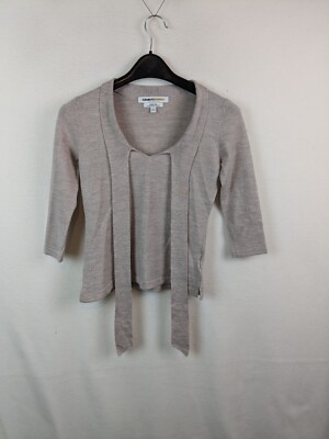 Ladies extra fine pure merino wool top blouse Size small uk 10 Clements Ribeiro