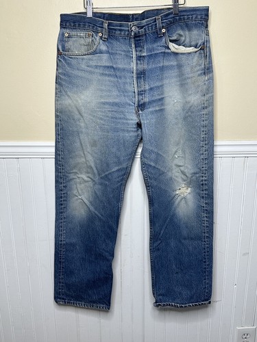 Vintage Levi's 501 XX Med Wash Distressed 80s/90s 37”x28