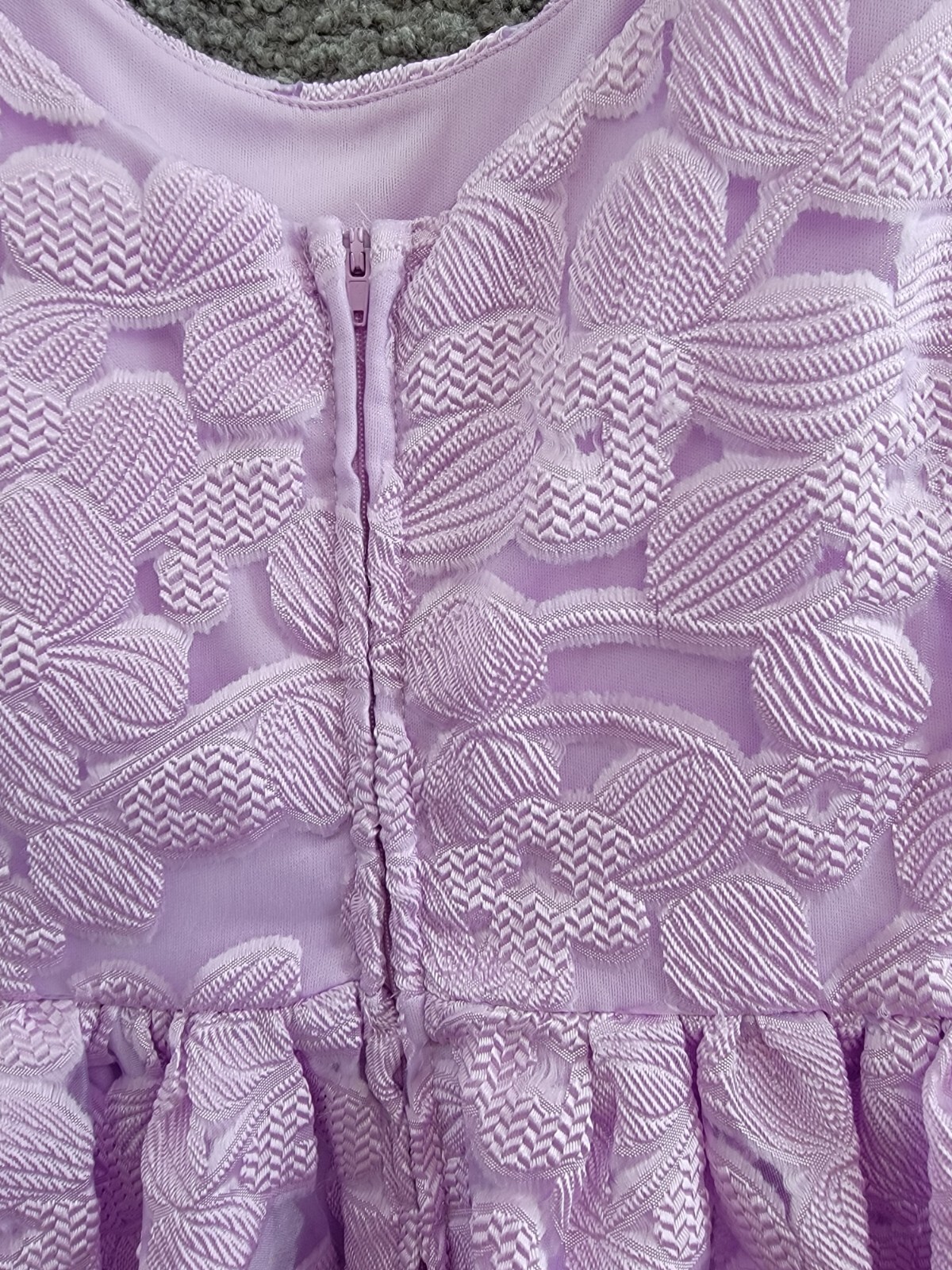 Speechless Sleeveless Floral Jacquard Dress Big Girls' 12 Lilac Button Zip Back - Picture 10 of 18