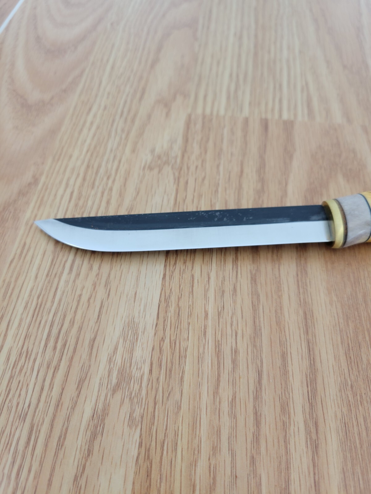 Wood Jewel Vuolu 13 Knife 5" Carbon Steel Blade Curly Birch Handle wBrown Sheath