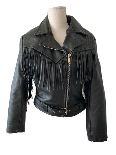 Vintage Hot Leathers 70's Biker Leather Jacket sz 14 (S) Indie