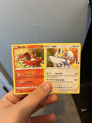 2 Pokemon Card Set Lugia & Ho-oh Celebrations Holo Rare Card
