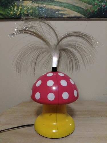 Vintage Mushroom Light Fiber Optic Color Changing Spinning Lamp Free Shipping