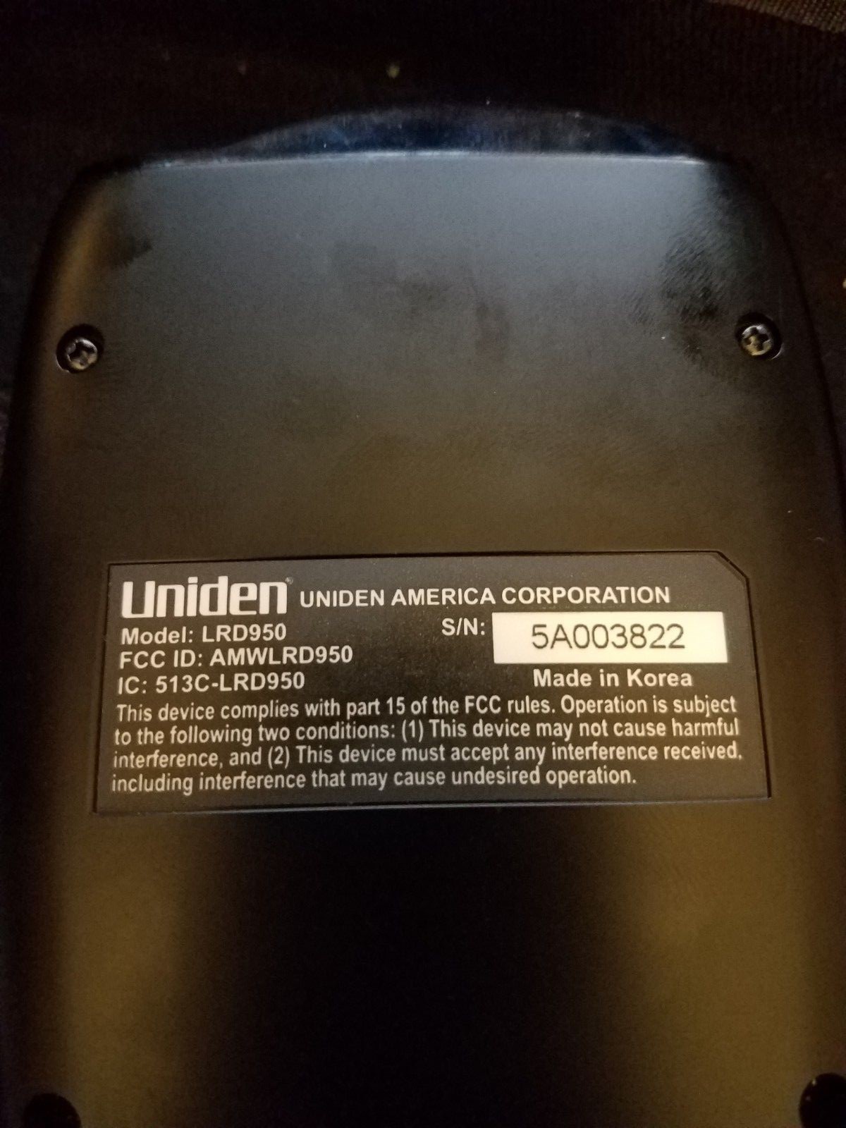 WOW Uniden LRD950 Radar Laser Detector flashed to DFR7 FW 1.10E GPS
